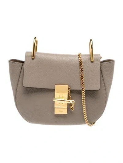 Pre-owned Chloé Leather Drew In Gray