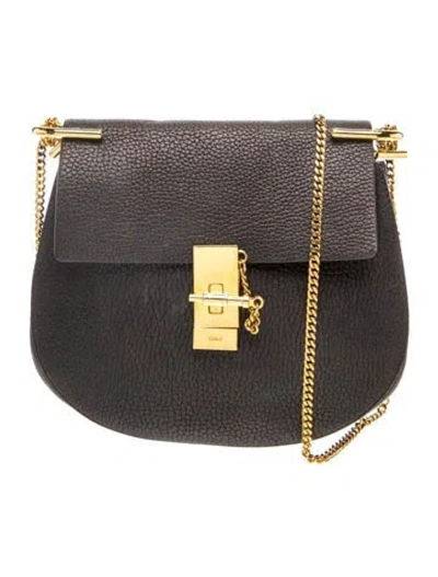 Pre-owned Chloé Leather Drew Mini In Black