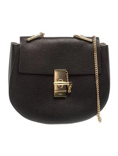 Pre-owned Chloé Leather Drew Small In Black
