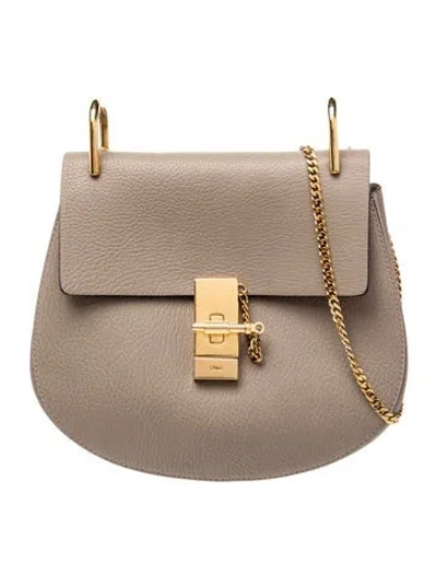 Pre-owned Chloé Leather Drew Small In Gray