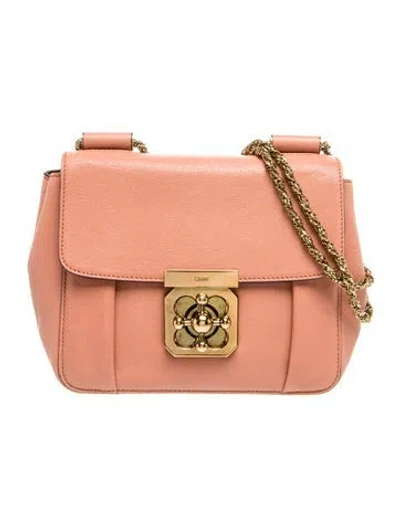 Pre-owned Chloé Leather Elsie Small In Neutral