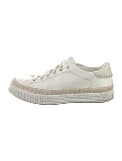 Pre-owned Chloé Leather Espadrille Sneakers In White