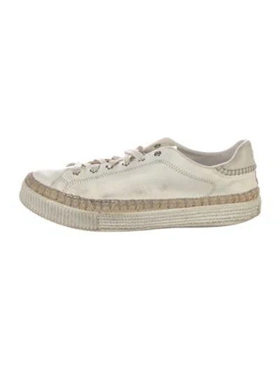 Pre-owned Chloé Leather Espadrille Sneakers In White