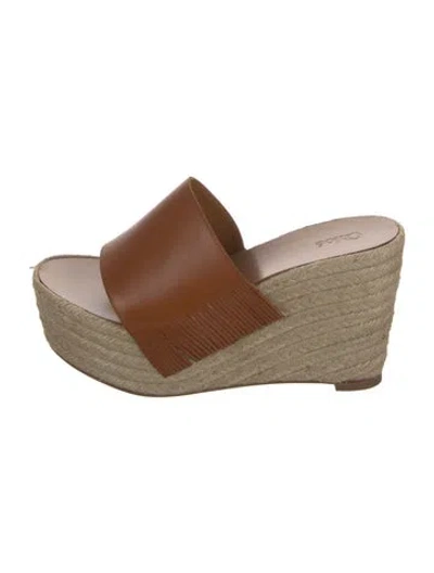 Pre-owned Chloé Leather Espadrilles In Brown