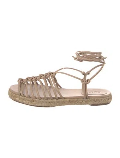 Pre-owned Chloé Leather Espadrilles In Neutral