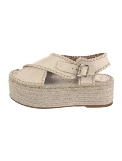 Pre-owned Chloé Leather Espadrilles In Neutral