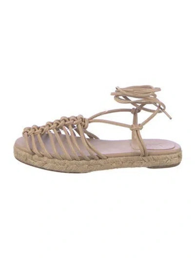 Pre-owned Chloé Leather Espadrilles In Neutral