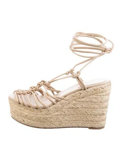 Pre-owned Chloé Leather Espadrilles In Neutral