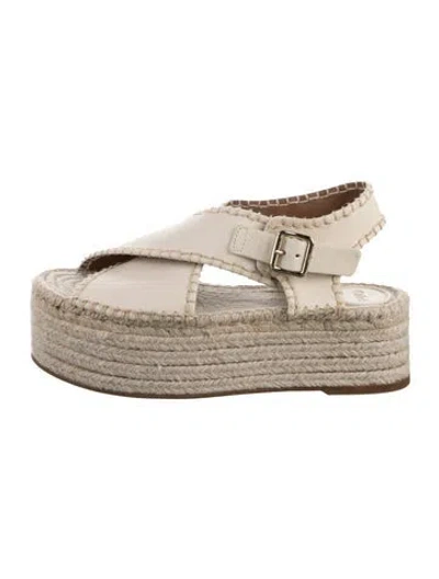Pre-owned Chloé Leather Espadrilles In Neutral