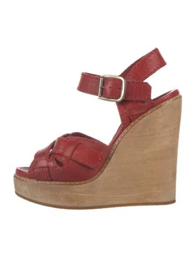 Pre-owned Chloé Leather Espadrilles In Red