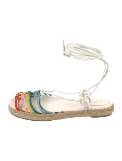 Pre-owned Chloé Leather Espadrilles In White