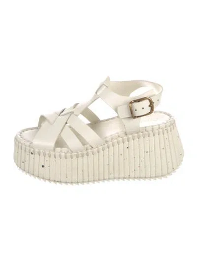 Pre-owned Chloé Leather Espadrilles In White