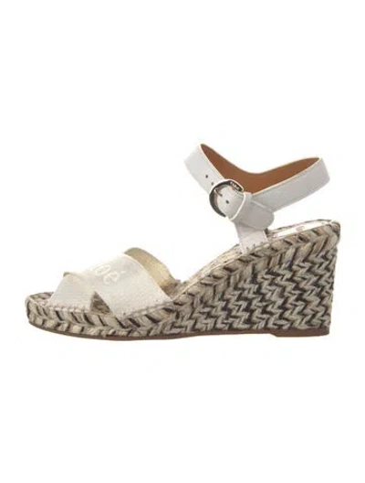 Pre-owned Chloé Leather Espadrilles In White