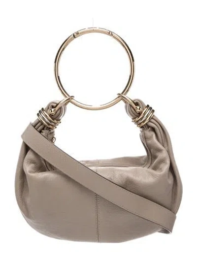 Pre-owned Chloé Leather Evening Bag In Neutral