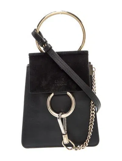 Pre-owned Chloé Leather Faye Bracelet Bag Mini, Mini In Black