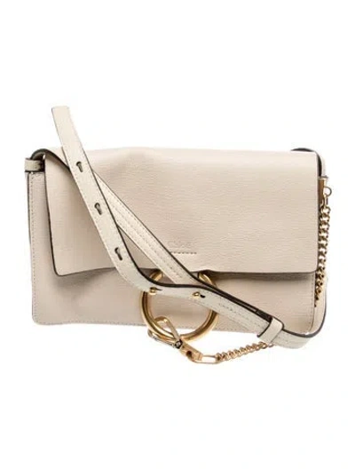 Pre-owned Chloé Leather Faye Crossbody In Neutral