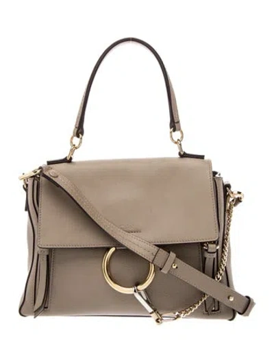 Pre-owned Chloé Leather Faye Day Small In Brown