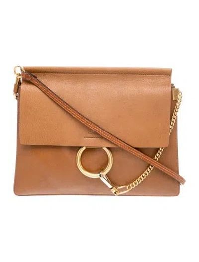 Pre-owned Chloé Leather Faye Medium In Brown