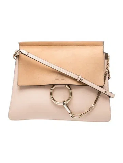 Pre-owned Chloé Leather Faye Medium In Neutral
