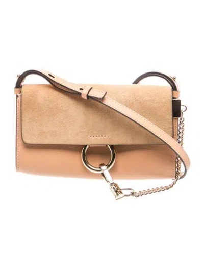 Pre-owned Chloé Leather Faye Mini In Neutral