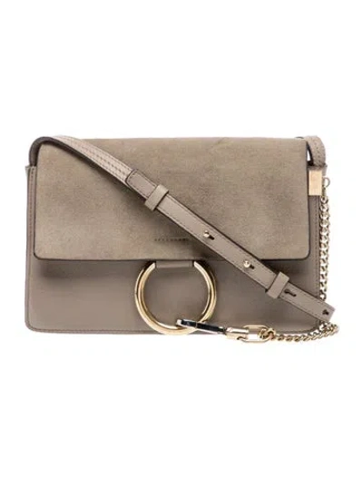 Pre-owned Chloé Leather Faye In Neutral