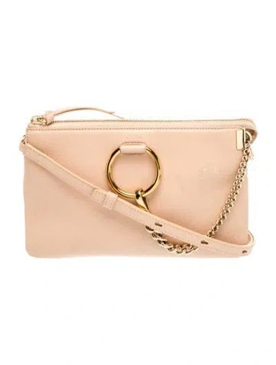 Pre-owned Chloé Leather Faye In Neutral