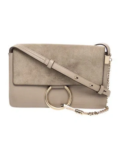 Pre-owned Chloé Leather Faye In Neutral