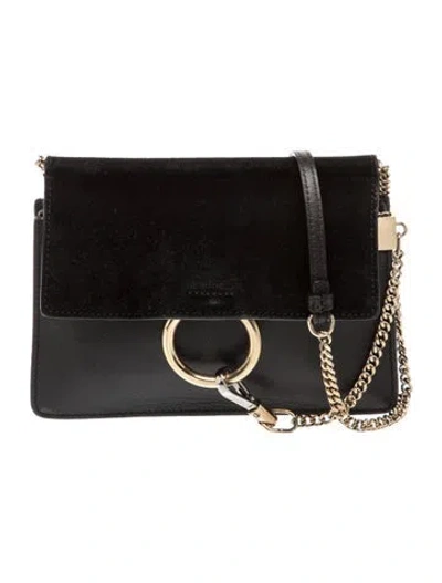 Pre-owned Chloé Leather Faye Small In Black