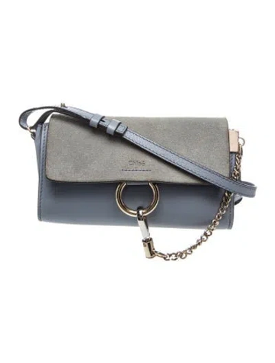 Pre-owned Chloé Leather Faye Small In Blue
