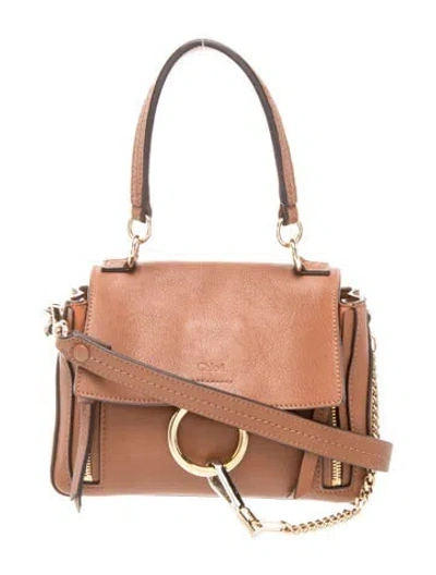 Pre-owned Chloé Leather Faye Small In Brown