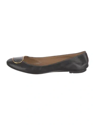 Pre-owned Chloé Leather Flats In Black