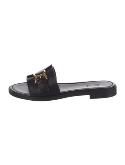 Pre-owned Chloé Leather Flats In Black