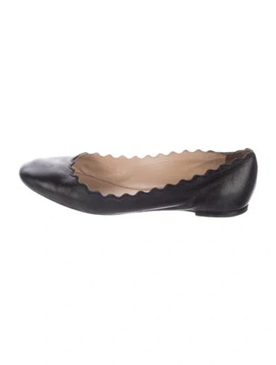 Pre-owned Chloé Chloe Leather Flats In Black
