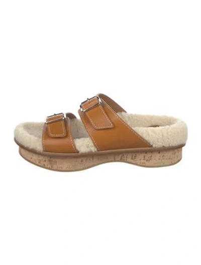 Pre-owned Chloé Leather Flats W/ Tags In Brown