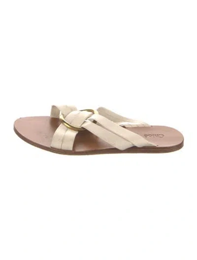 Pre-owned Chloé Leather Flats In White