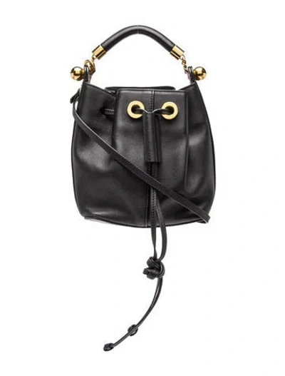 Pre-owned Chloé Leather Gala Bucket Bag Small In Black