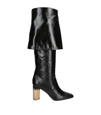 Chloé High Heel Knee-high Square Toe Boot In Multi