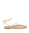 Chloé 10mm Ghillies Leather Flats In Pink