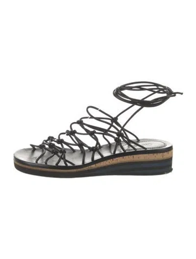 Pre-owned Chloé Leather Gladiator Sandals In Black