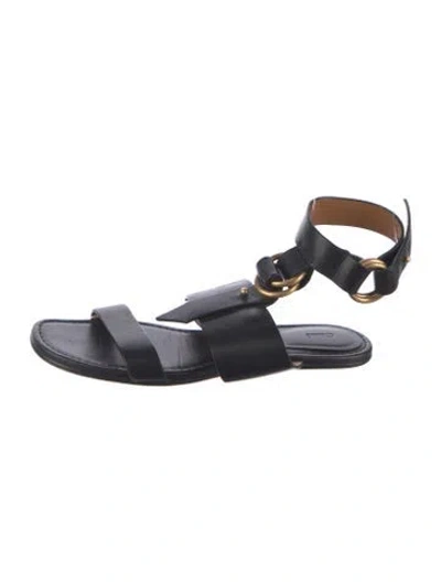 Pre-owned Chloé Leather Gladiator Sandals In Black