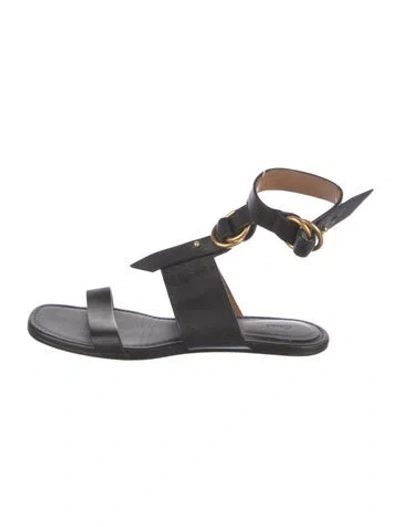Pre-owned Chloé Leather Gladiator Sandals In Black