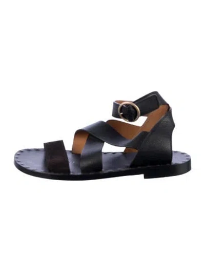 Pre-owned Chloé Leather Gladiator Sandals In Blue