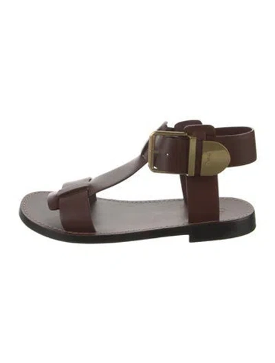 Pre-owned Chloé Leather Gladiator Sandals In Brown