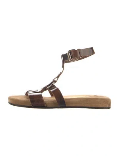 Pre-owned Chloé Leather Gladiator Sandals In Brown