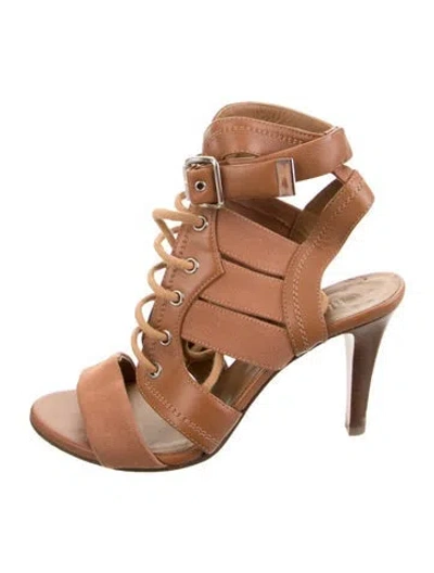 Pre-owned Chloé Leather Gladiator Sandals In Brown