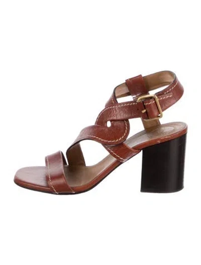 Pre-owned Chloé Leather Gladiator Sandals In Brown