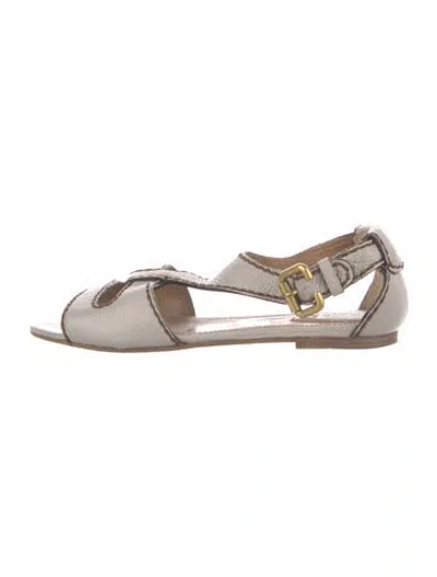 Pre-owned Chloé Leather Gladiator Sandals In Green