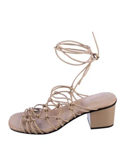 Pre-owned Chloé Leather Gladiator Sandals In Neutral