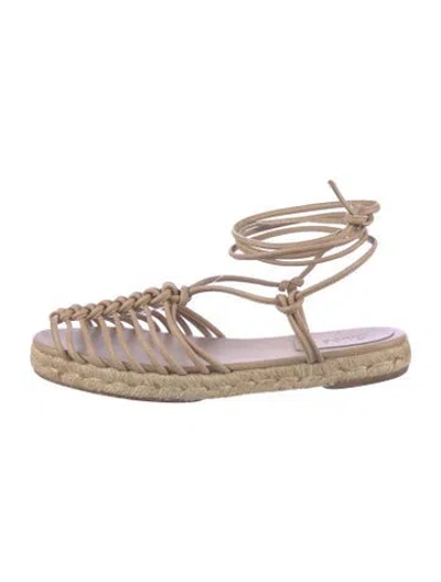 Pre-owned Chloé Leather Gladiator Sandals In Neutral