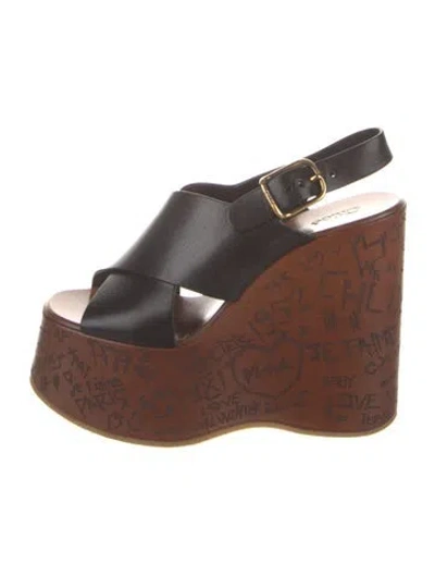 Pre-owned Chloé Leather Graphic Print Pumps In Multi